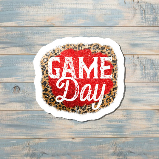 Game Day Sticker, Cheetah Print |Sticker or Magnet