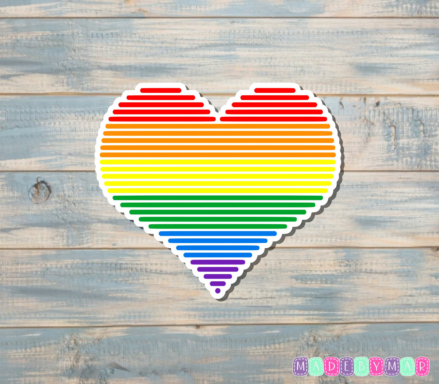 Rainbow Heart Sticker |Sticker or Magnet