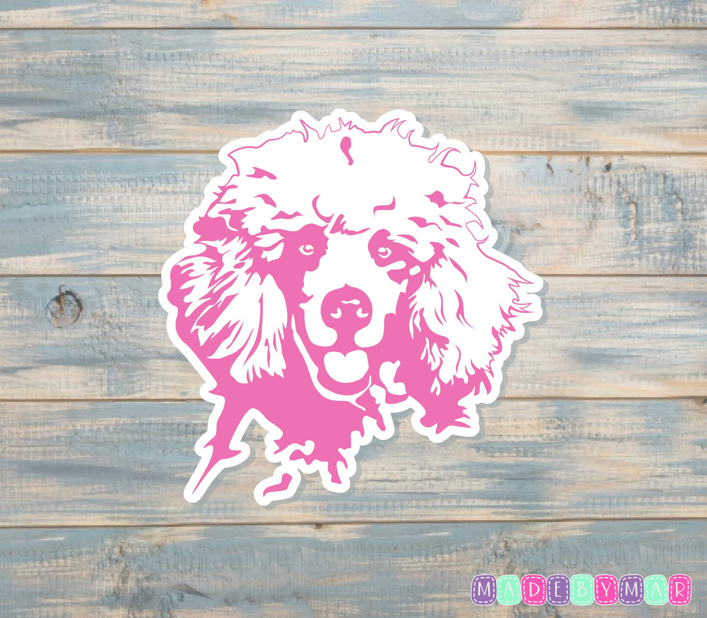 Pink Poodle Sticker |Sticker or Magnet