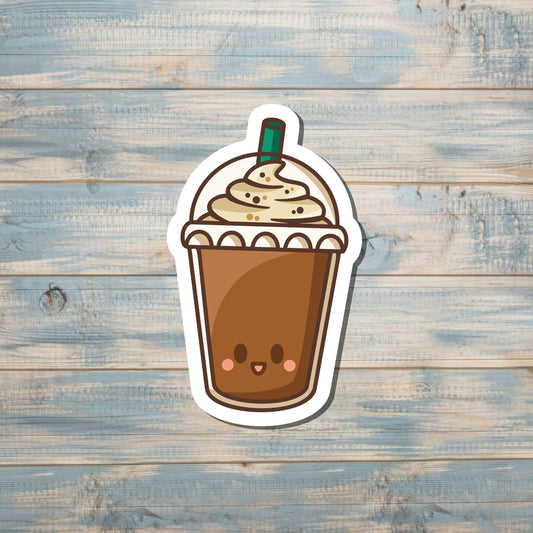 Kawaii Frozen Coffee Sticker |Sticker or Magnet