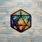 One D20 Sticker, Gaming Dice, Die Cut Vinyl, Gift for Gamer, DND RPG, Role Playing Decal, Tabletop Board Games, Laptop Sticker |Sticker or Magnet