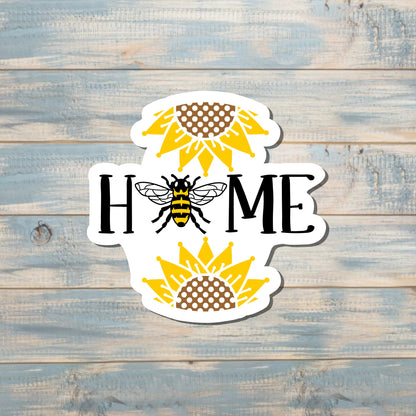 Home Bees, Die Cut Vinyl Sticker, , Boho Fun, Water Resistant |Sticker or Magnet