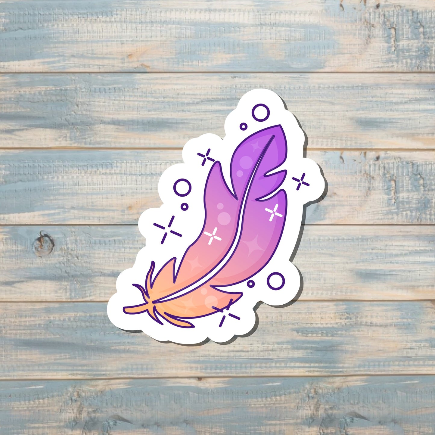 Magical Purple Feather Sticker |Sticker or Magnet