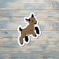 Brown Baby Goat Sticker, Goat Playing, Die Cut Vinyl Sticker |Sticker or Magnet