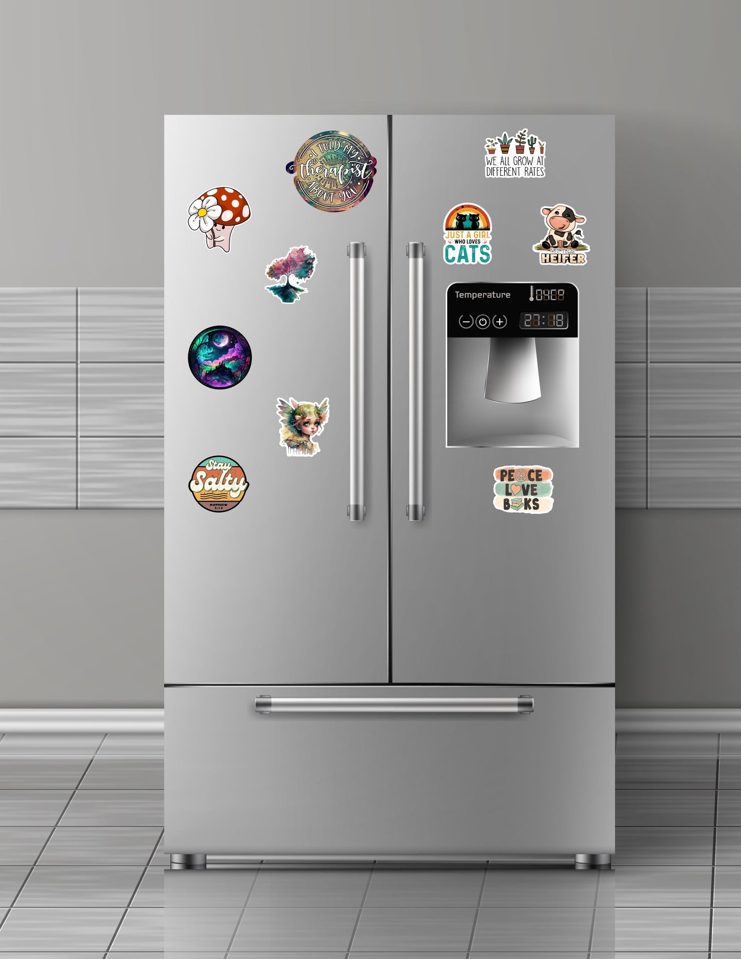 Crystal Cluster Sticker |Galaxy Sticker or Magnet |Refrigerator Fridge Car |Gemstones Magic |Celestial Geology Rocks |Sticker or Magnet