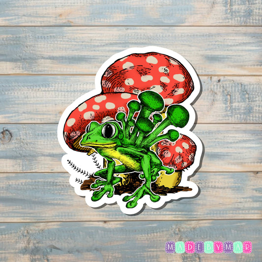 Mushroom Frog |Sticker or Magnet