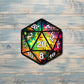 One D20 Sticker, Gaming Dice, Die Cut Vinyl, Gift for Gamer, DND RPG, Role Playing Decal, Tabletop Board Games, Laptop Sticker |Sticker or Magnet