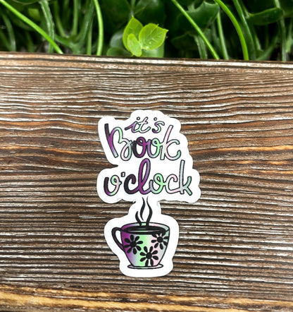 Its Book O Clock Reading Sticker, Graphic Art Sticker |Sticker or Magnet