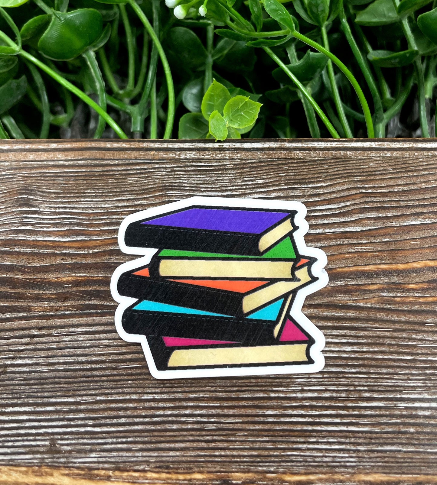Book Stack Sticker, Love Reading, Die Cut Sticker, Graphic Art Sticker,  Vinyl Decal |Sticker or Magnet