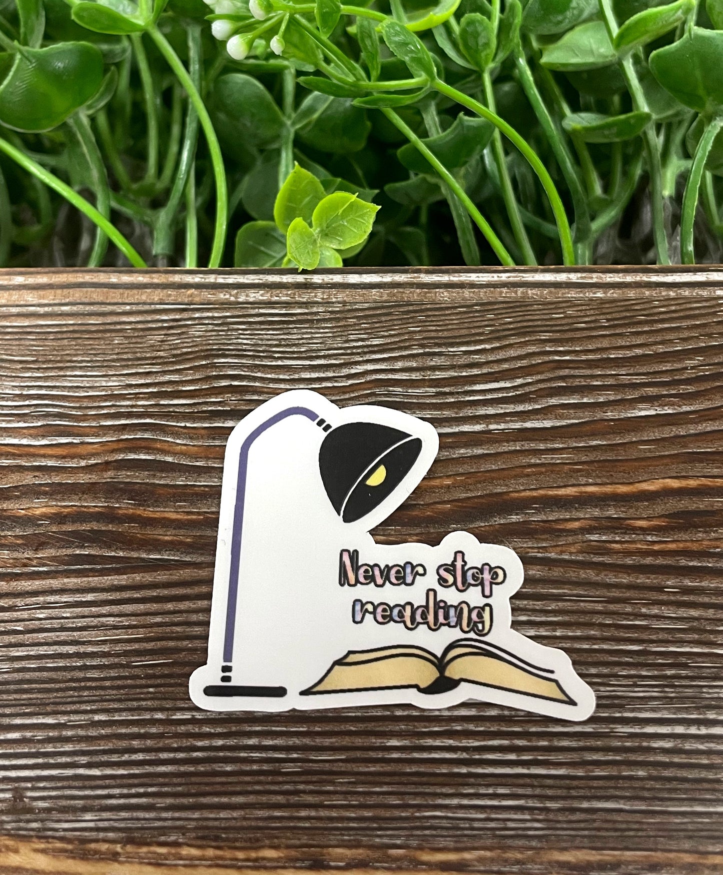 Never Stop Reading Sticker, Graphic Art Sticker |Sticker or Magnet