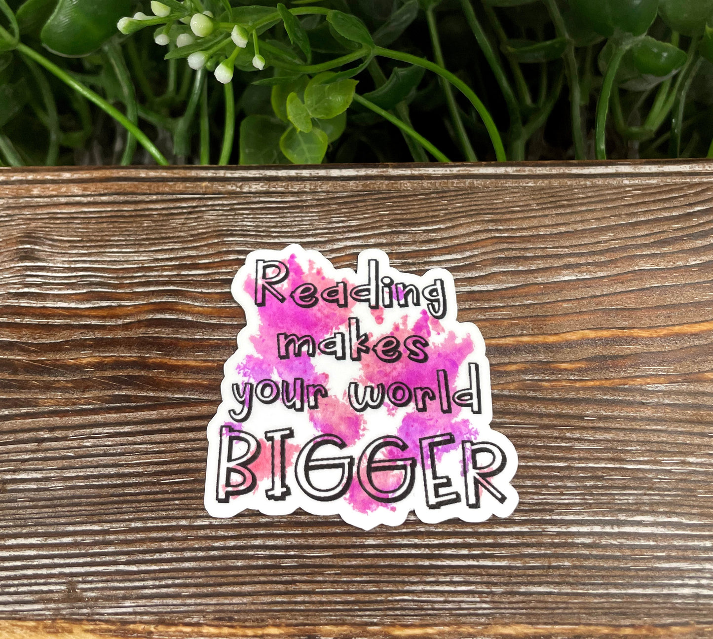 Reading Makes Your World Bigger, Love Books Sticker, Tumbler Sticker, Laptop Decal |Sticker or Magnet