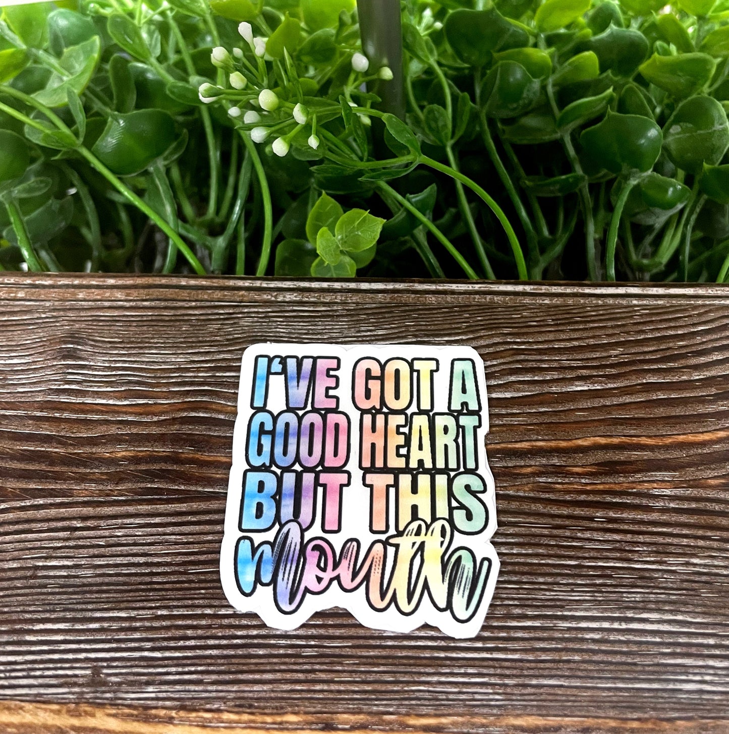 I've Got a Good Heart but This Mouth, Snarky Quote, Die Cut Sticker, Graphic Art Sticker,  Vinyl Decal |Sticker or Magnet