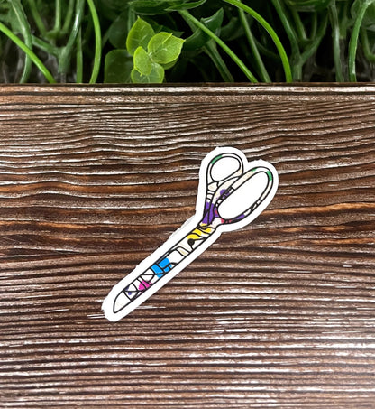 Fabric Scissors, Crafting Hobby, Die Cut Sticker, Graphic Art Sticker,  Vinyl Decal |Sticker or Magnet