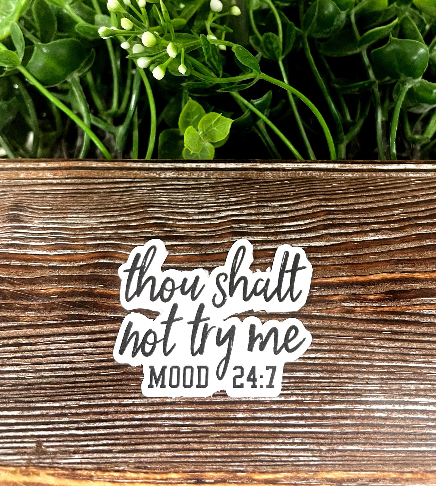 Thou Shalt Not Try Me, Snarky Quote, Die Cut Sticker, Graphic Art Sticker,  Vinyl Decal |Sticker or Magnet