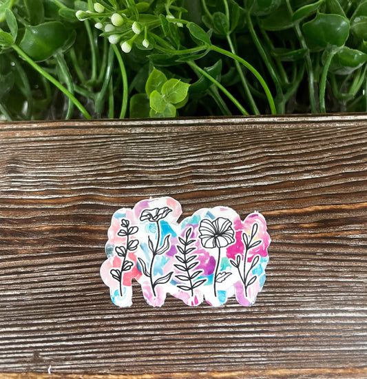 Floral Watercolor Flowers Garden, Die Cut Sticker, Graphic Art Sticker,  Vinyl Decal |Sticker or Magnet