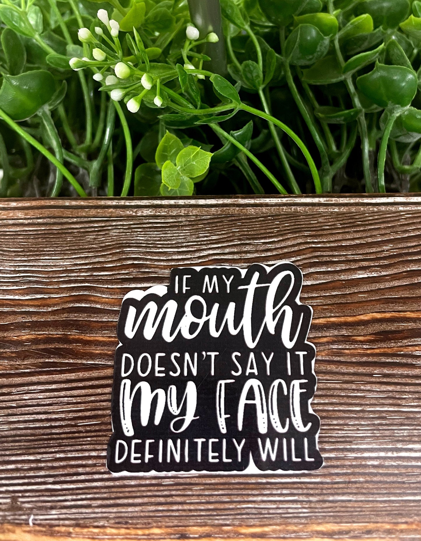 If My Mouth Doesn't Say it My Face Definitely Will Vinyl Sticker or Magnet |Sticker or Magnet