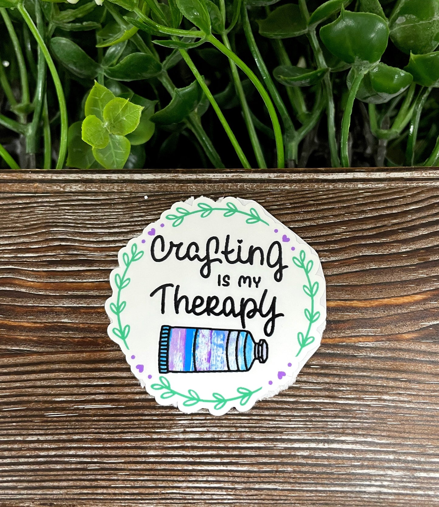 Crafting is my Therapy, Crafting Sticker, Graphic Art Sticker,  Vinyl Decal |Sticker or Magnet