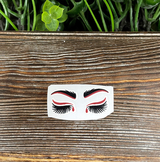 True Crime Blood Drop Eyes Die Cut Sticker, Graphic Art Sticker,  Vinyl Decal |Sticker or Magnet