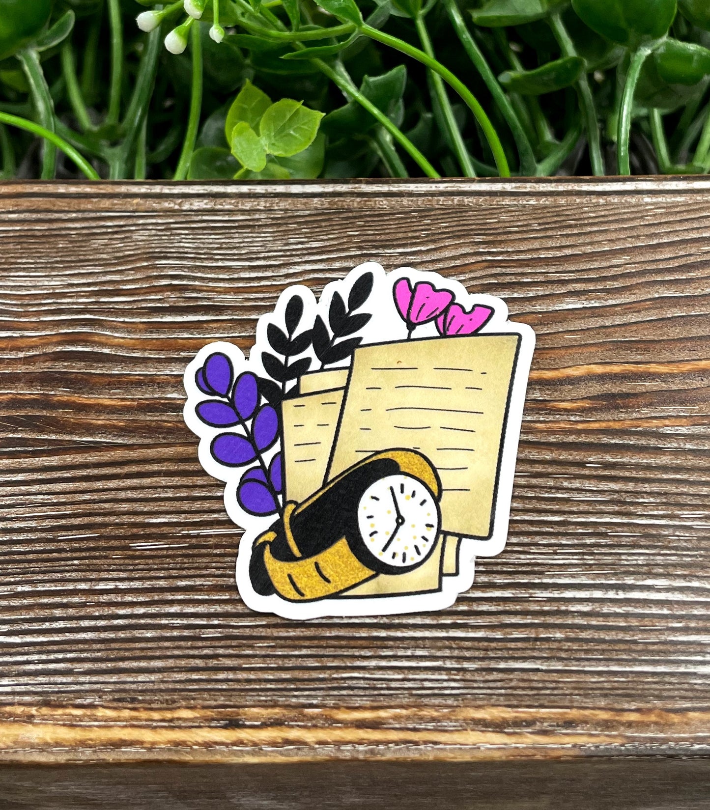 Watercolor Vintage Book Sticker, Graphic Art Sticker |Sticker or Magnet