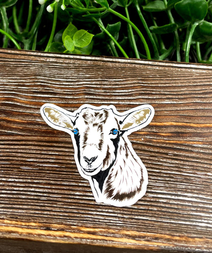 Goat Face Sticker, Graphic Art Sticker, Vinyl, Nigerian Dwarf Mini |Sticker or Magnet