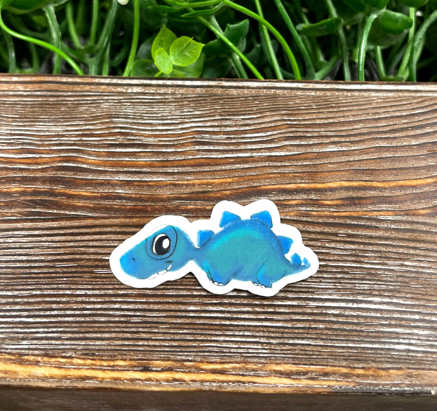 Watercolor Blue Dinosaur, Die Cut Sticker, Graphic Art Sticker, Vinyl, |Sticker or Magnet