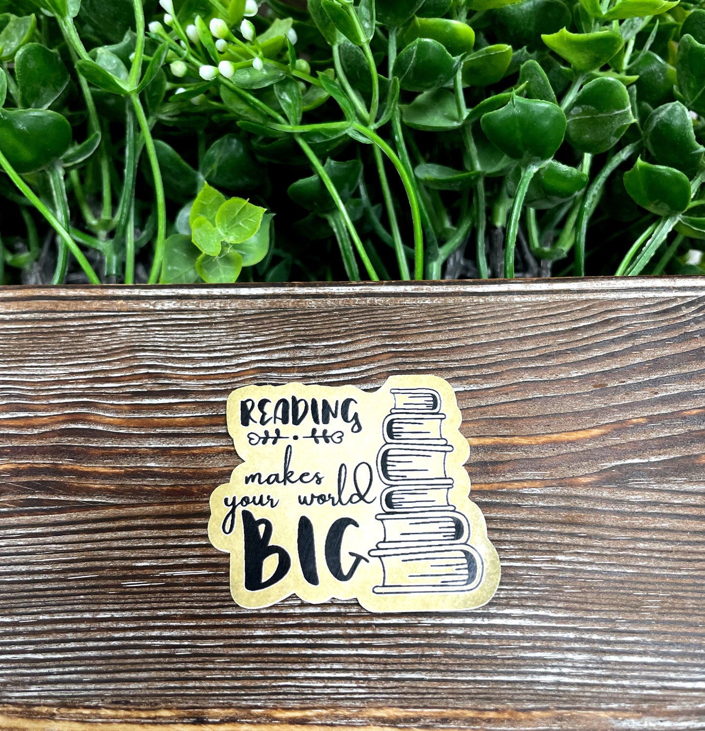 Reading Makes Your World Big, Love to Read Sticker, Books, Graphic Art Sticker, Vinyl, |Sticker or Magnet