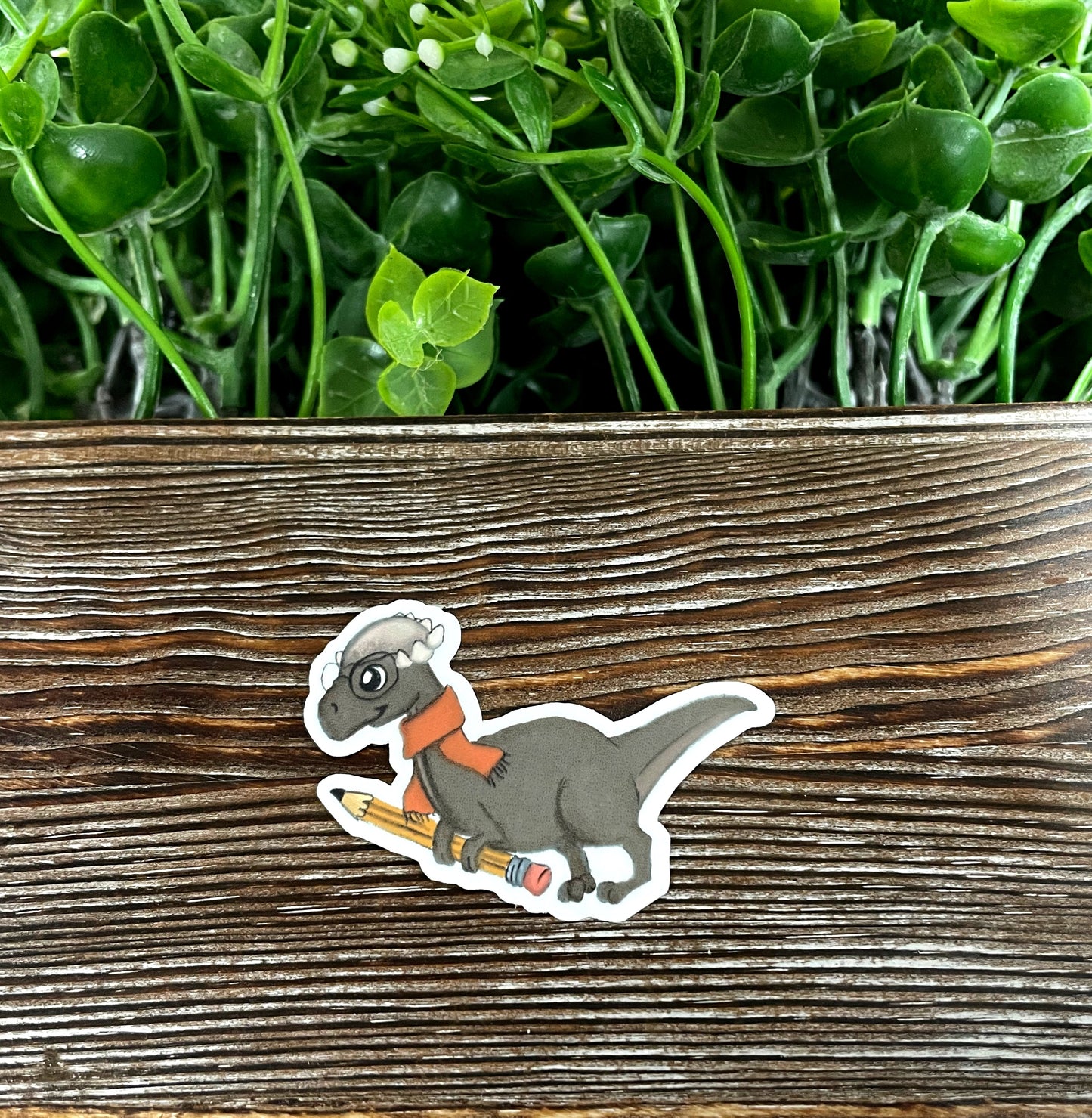 Watercolor Grey Dinosaur, Die Cut Sticker, Graphic Art Sticker, Vinyl, |Sticker or Magnet