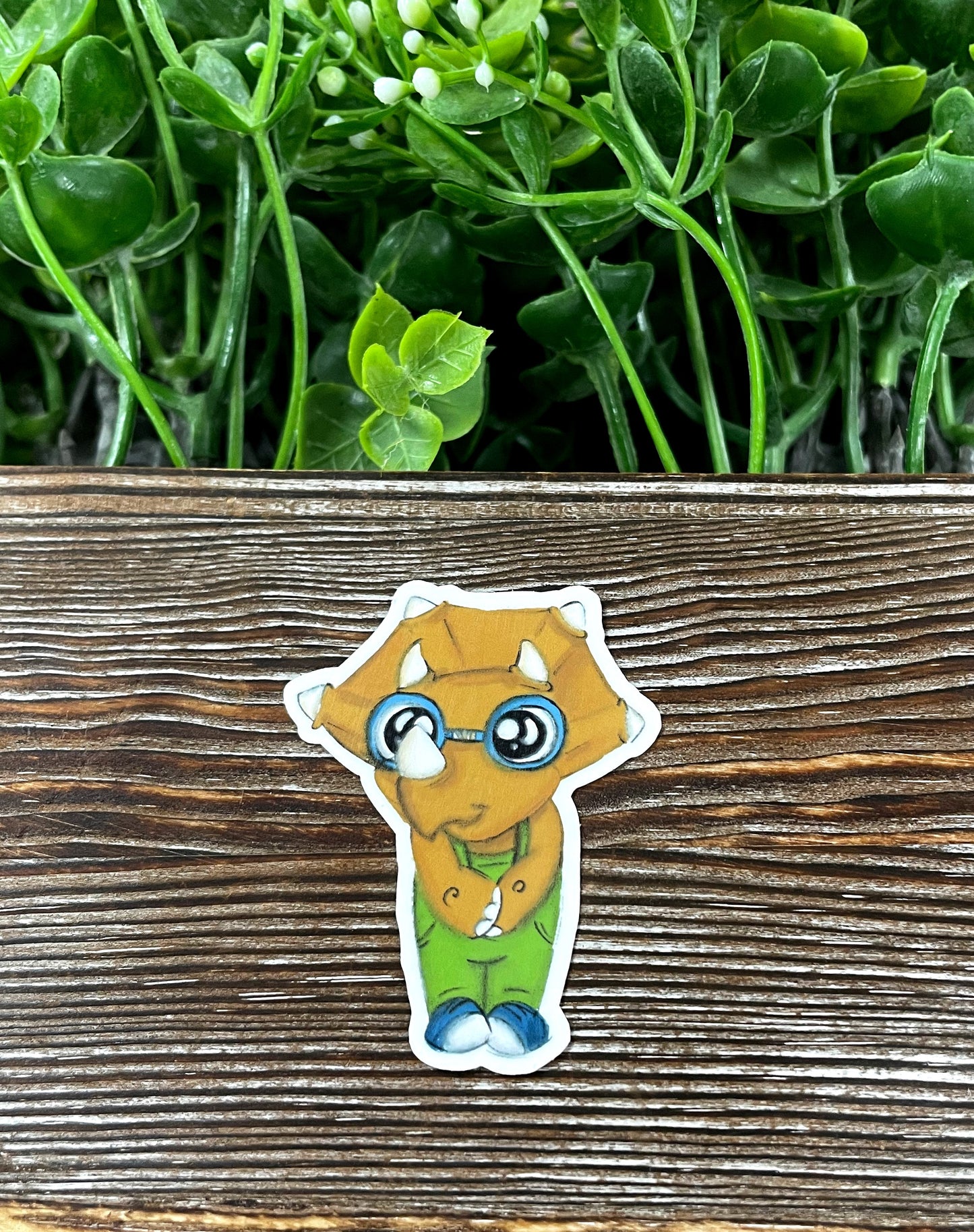 School Dinosaur Triceratops, Die Cut Sticker, Graphic Art Sticker, Vinyl, |Sticker or Magnet