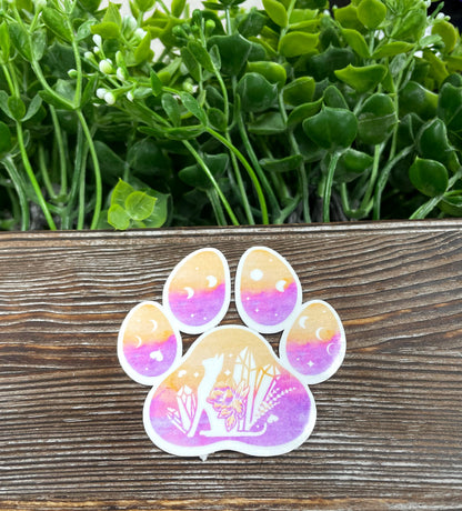 Watercolor Paw Print, Boho Hippie, Die Cut Sticker, Graphic Art Sticker, Vinyl, |Sticker or Magnet