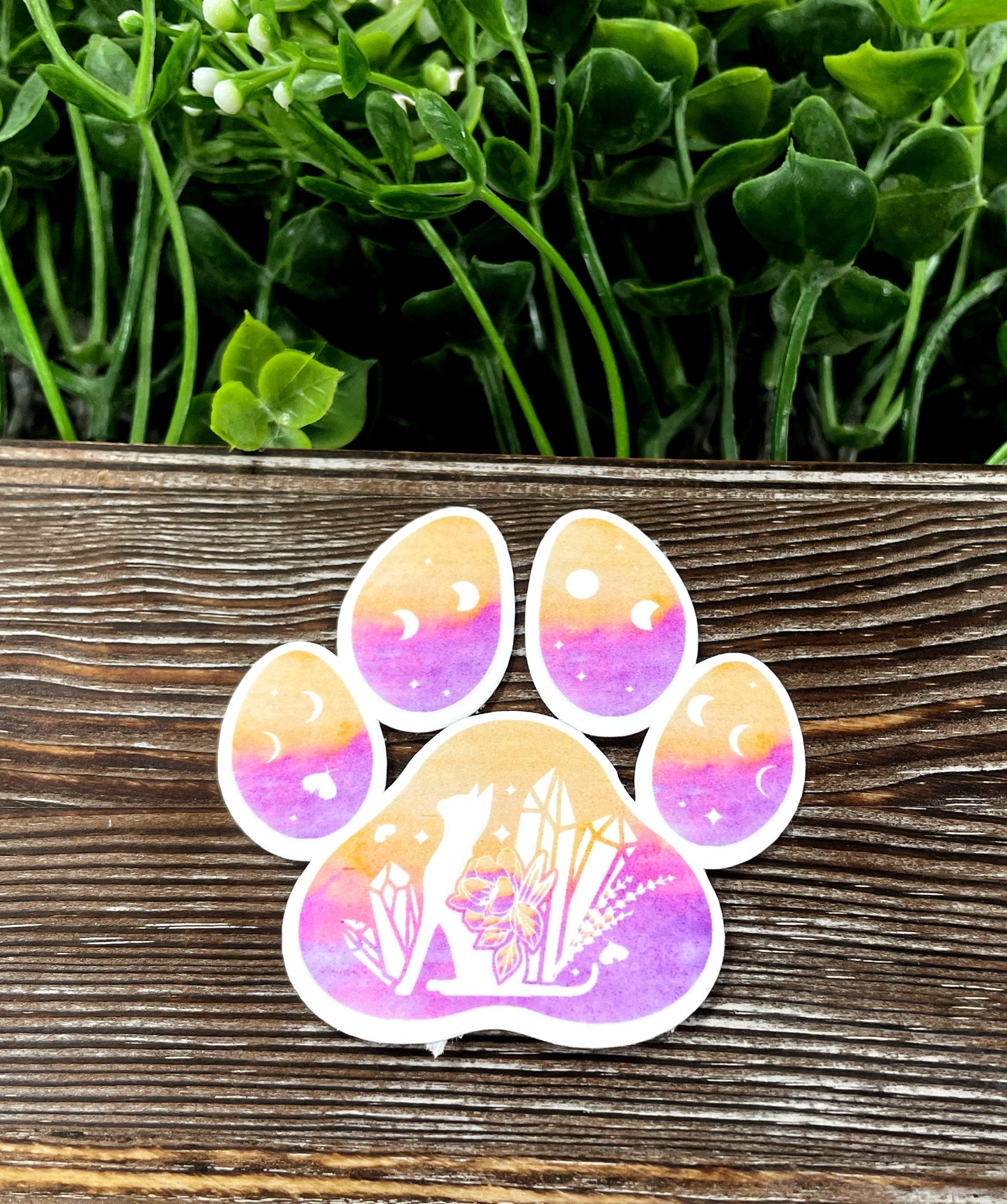 Watercolor Paw Print, Boho Hippie, Die Cut Sticker, Graphic Art Sticker, Vinyl, |Sticker or Magnet