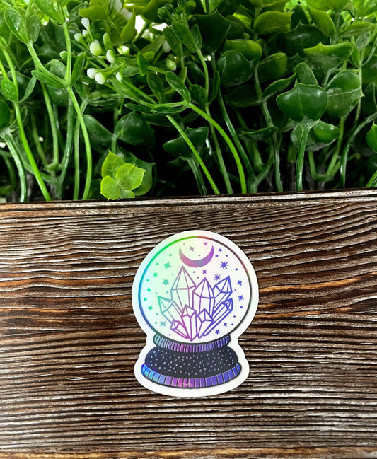 Crystal Ball Die Cut Sticker, Graphic Art Sticker, Vinyl, , Boho Hippie |Sticker or Magnet