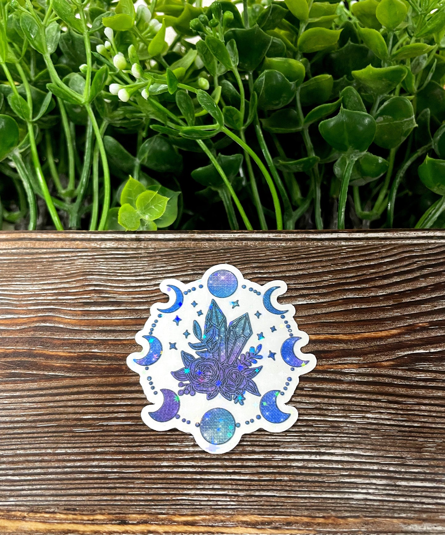 Moon Phases Crystals Sticker, Life lines, Graphic Art Sticker, Vinyl, Boho Hippie |Sticker or Magnet