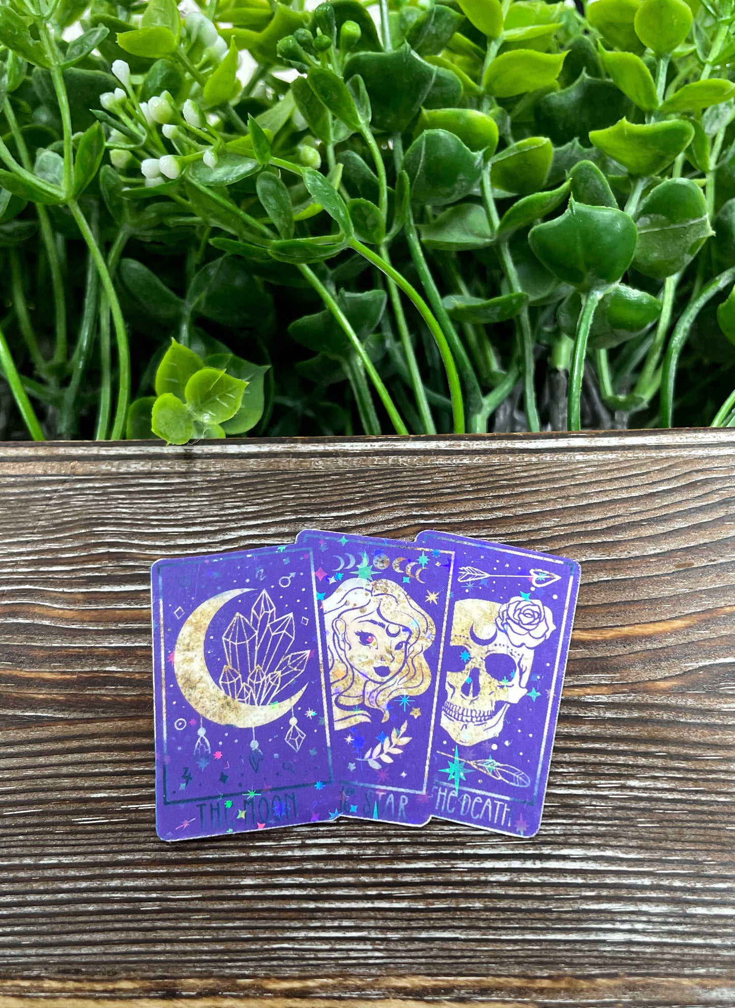 Tarot Cards Die Cut Sticker, Purple and Gold, Graphic Art Sticker, Vinyl, , Boho Hippie |Sticker or Magnet
