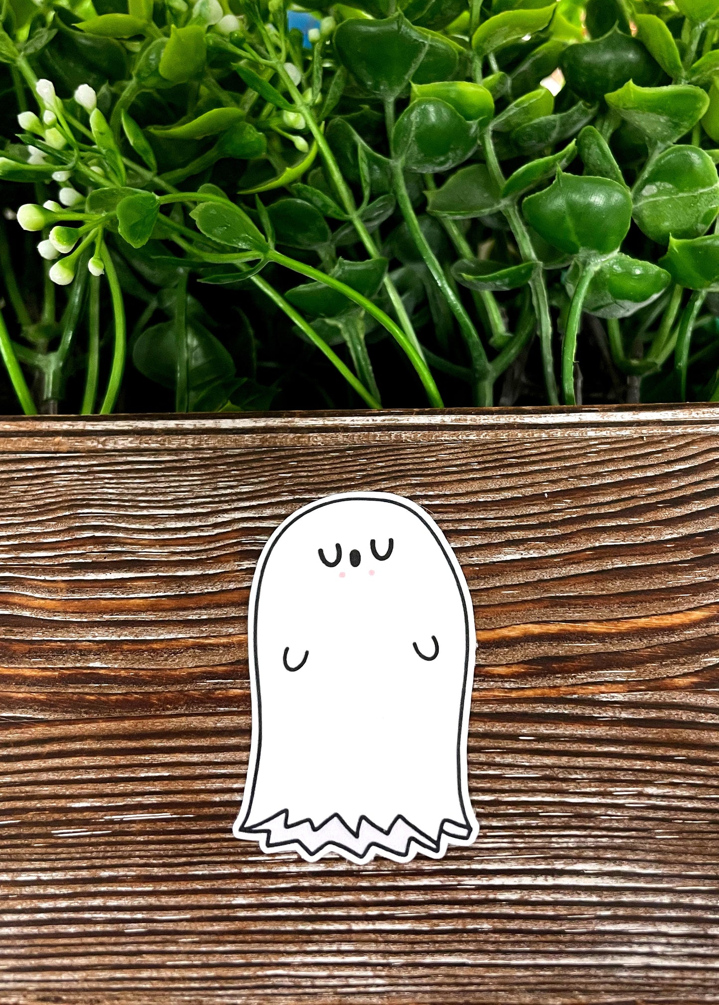 Cute Kawaii Ghost Sticker, Die Cut Vinyl, , Boho Fun, Water Resistant |Sticker or Magnet