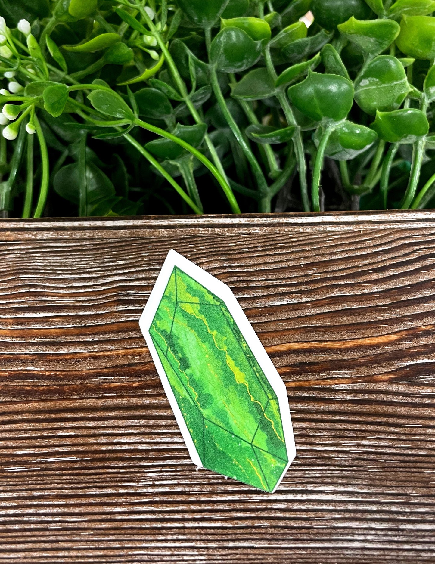 Green Crystal Gemstone Sticker |Sticker or Magnet