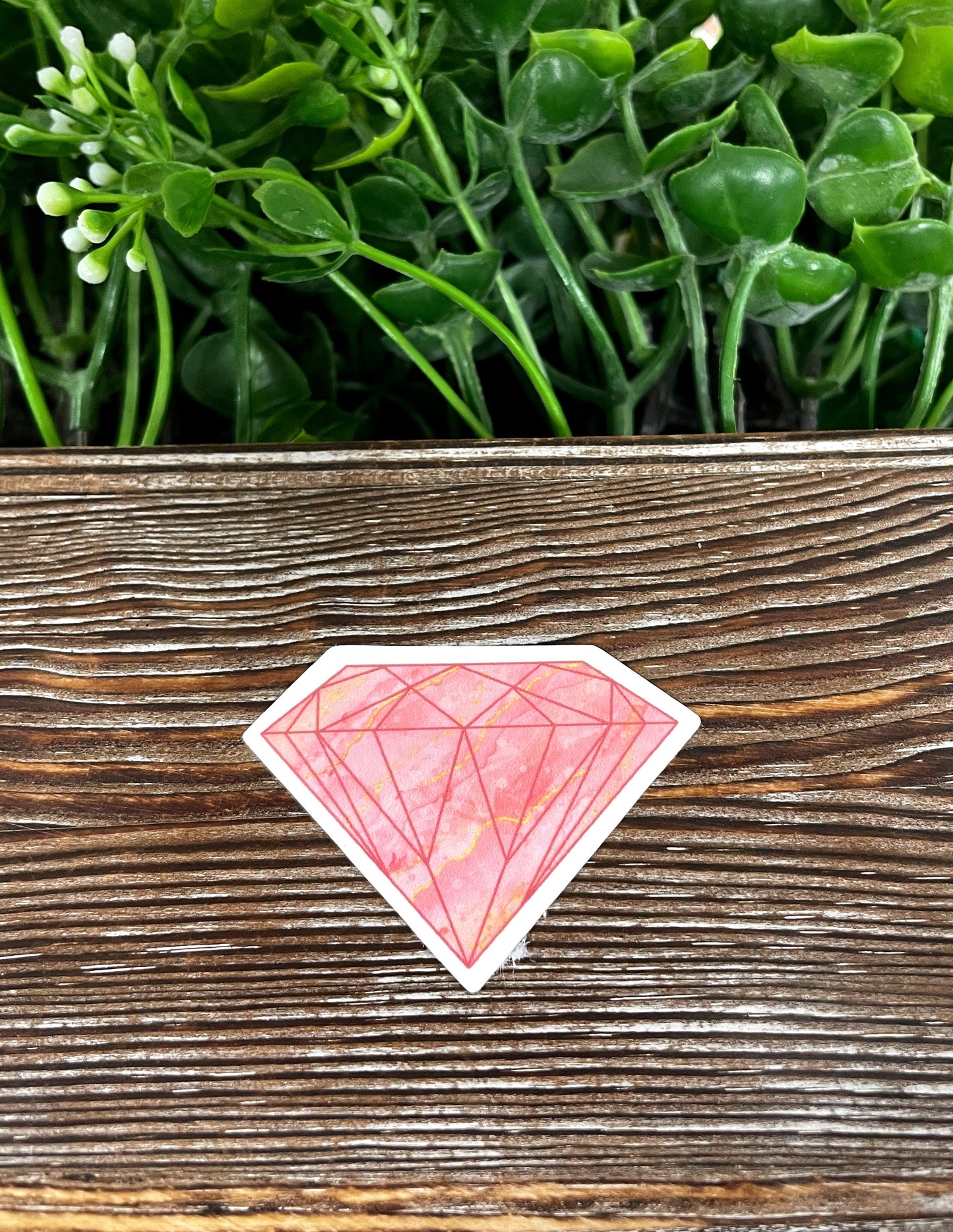 Pink Crystal Gemstone, Die Cut Sticker, Graphic Art Vinyl, , Boho Fun |Sticker or Magnet