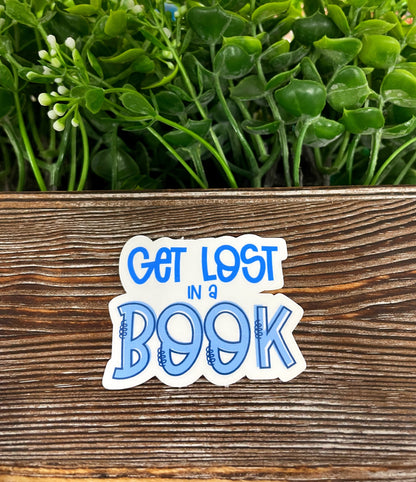 Get Lost in a Book, Die Cut Sticker, Graphic Art Vinyl, , Boho Fun |Sticker or Magnet