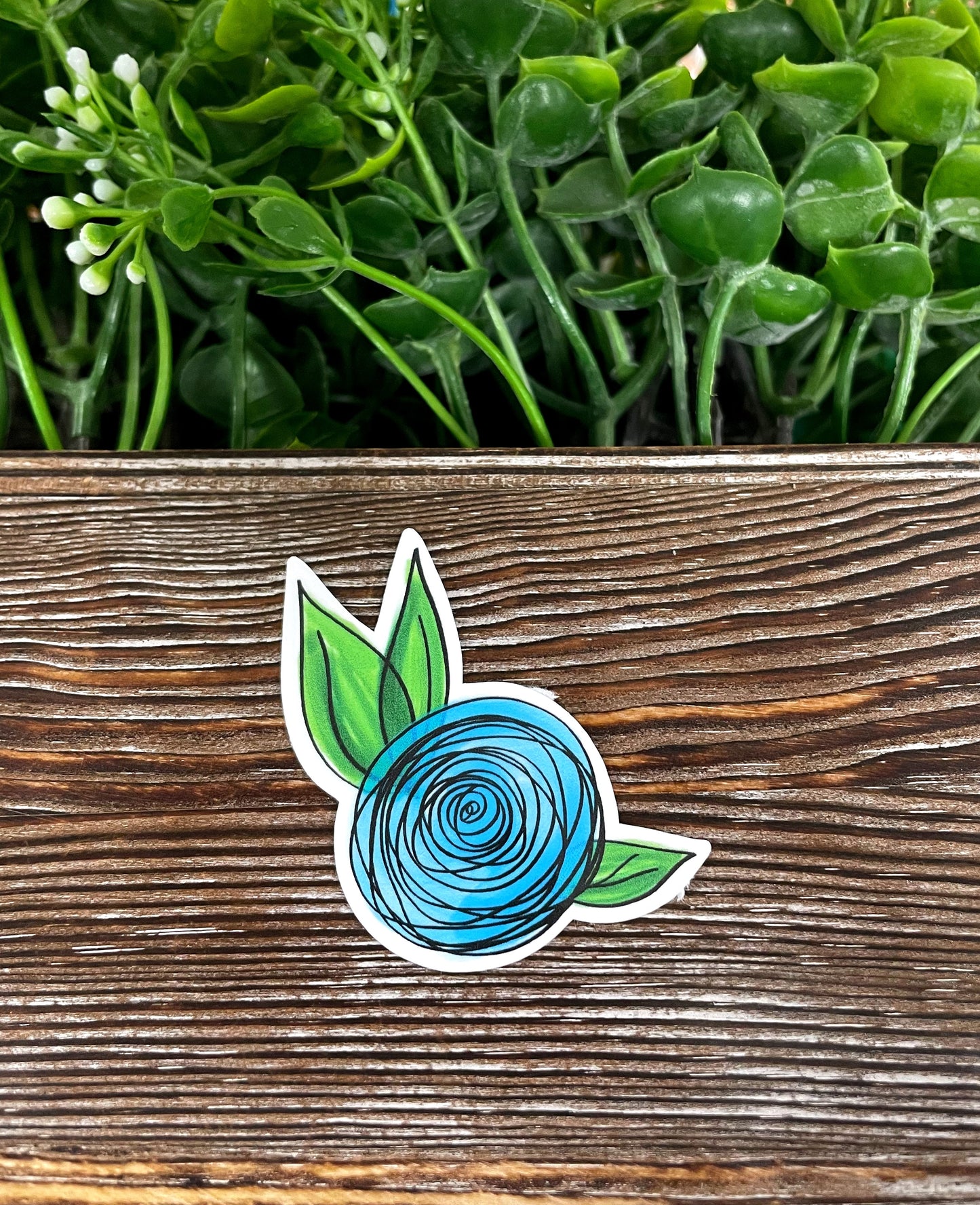 Blue Watercolor Floral Flower, Die Cut Sticker, Graphic Art Vinyl, , Boho Fun |Sticker or Magnet