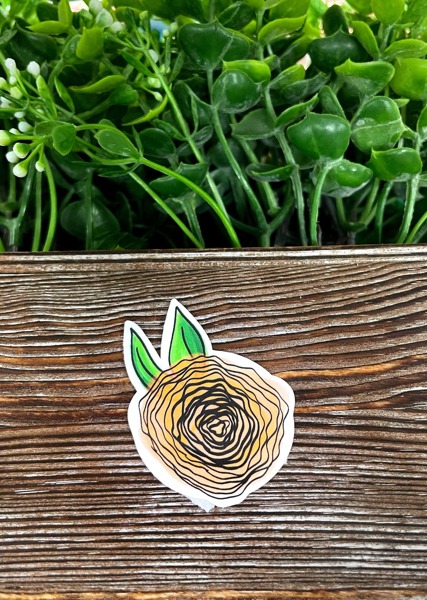 Orange Watercolor Floral Flower, Die Cut Sticker, Graphic Art Vinyl, , Boho Fun |Sticker or Magnet