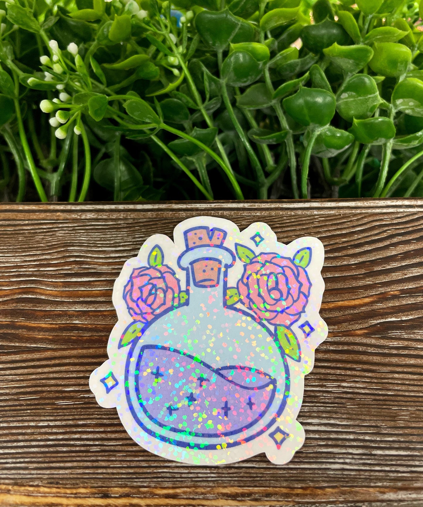 Magical Purple Potion Bottle, Die Cut Sticker, Graphic Art Vinyl, , Boho Fun |Sticker or Magnet