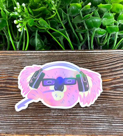 Gaming Koala, Die Cut Sticker, Graphic Art Vinyl, , Boho Fun |Sticker or Magnet