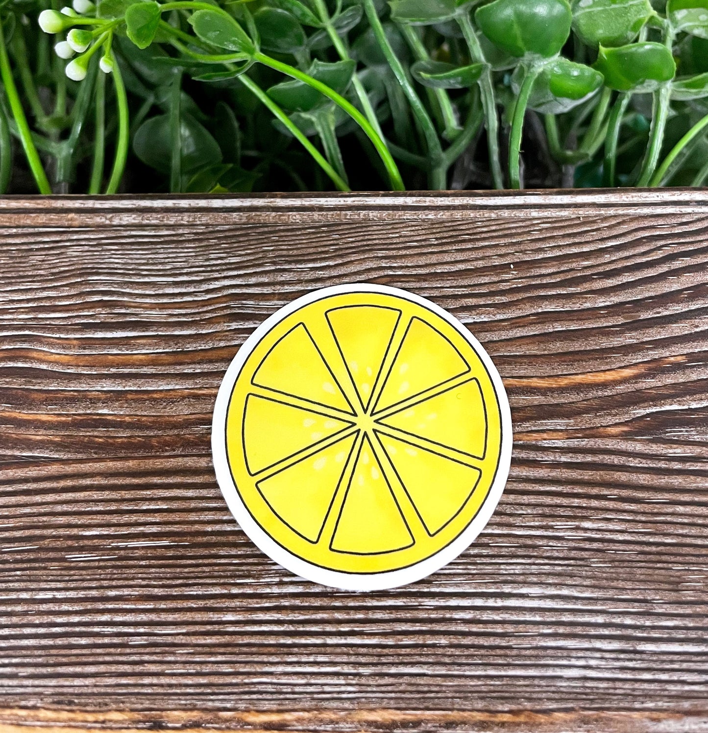 Yellow Lemon Slice, Die Cut Sticker, Graphic Art Vinyl, , Boho Fun |Sticker or Magnet