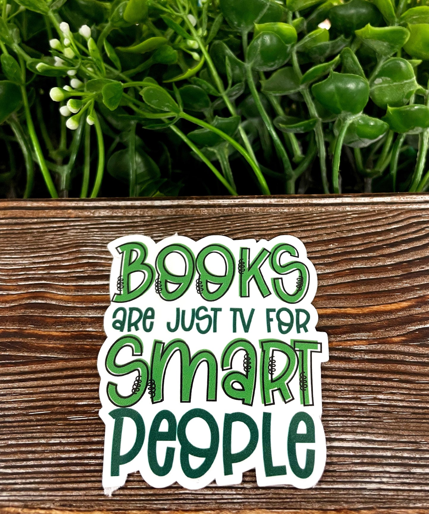 Books are just TV for Smart People, Die Cut Sticker, Graphic Art Vinyl, , Inspirational, Boho Fun |Sticker or Magnet