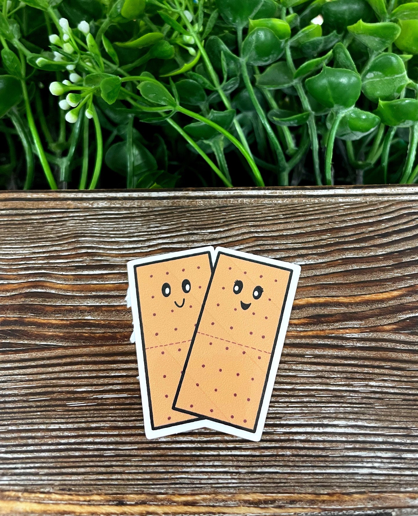 Kawaii Graham Crackers, Die Cut Sticker, Graphic Art Sticker, Vinyl, , Boho Fun |Sticker or Magnet
