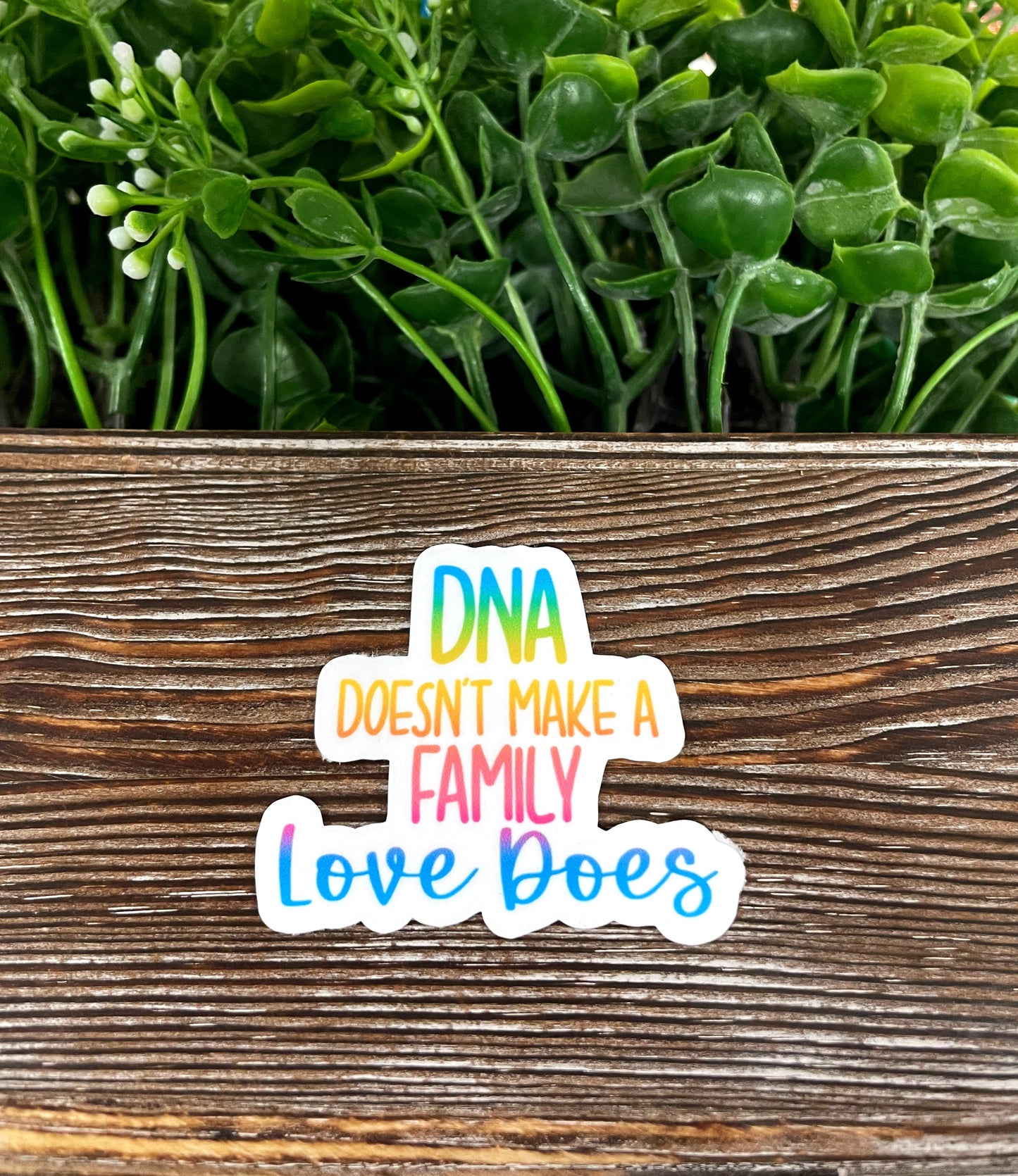 DNA Doesn't Make a Family Love Does, Die Cut Sticker, Graphic Art Sticker, Vinyl, , Boho Fun |Sticker or Magnet