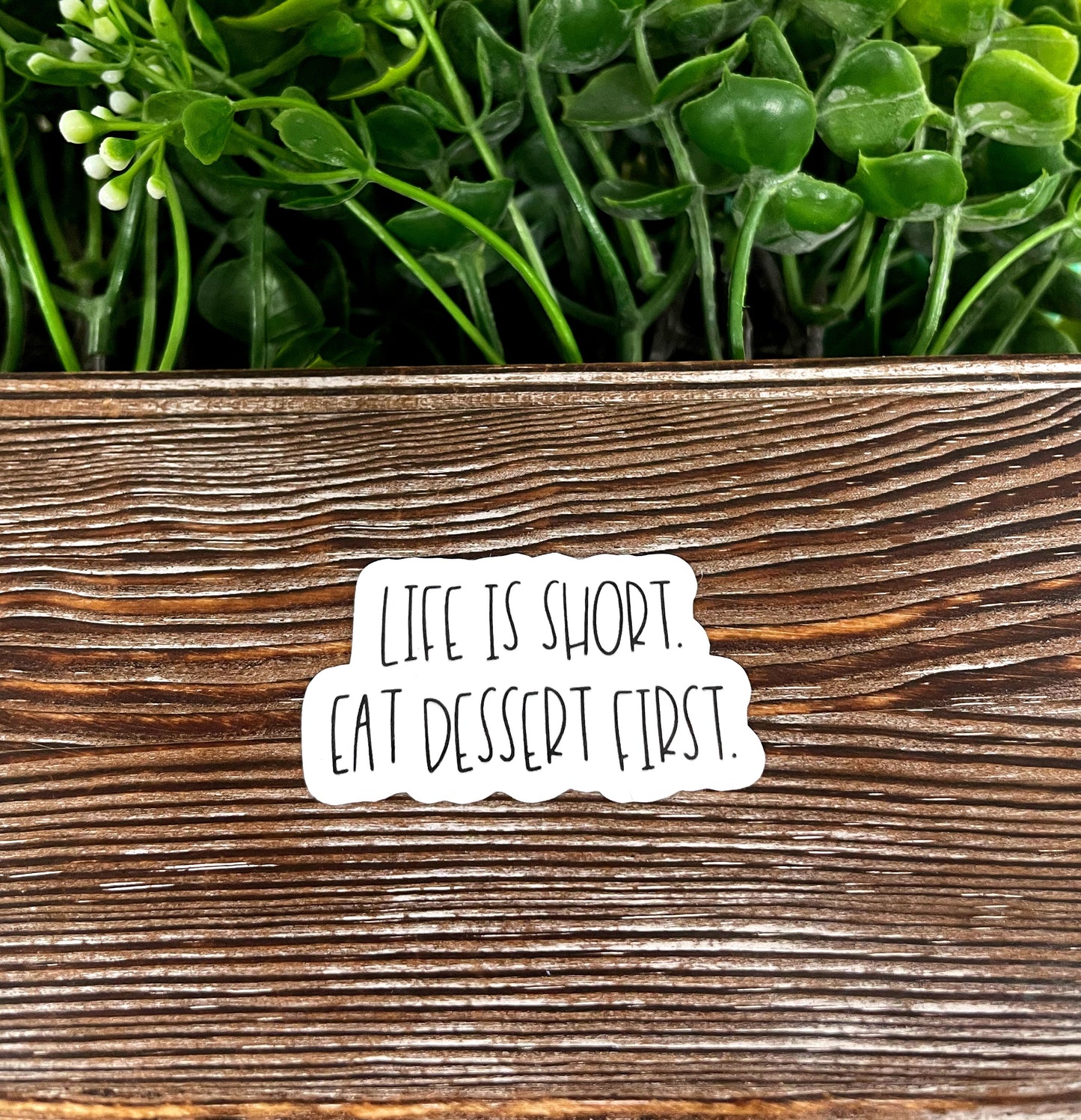 Life is Short Eat Dessert First, Die Cut Sticker, Graphic Art Sticker, Vinyl, , Boho Fun |Sticker or Magnet
