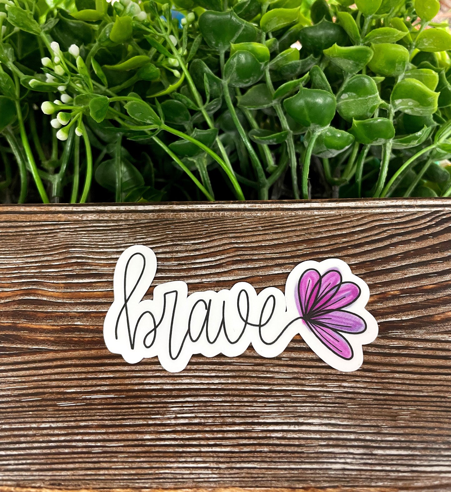 Brave Script Lettering Sticker |Sticker or Magnet