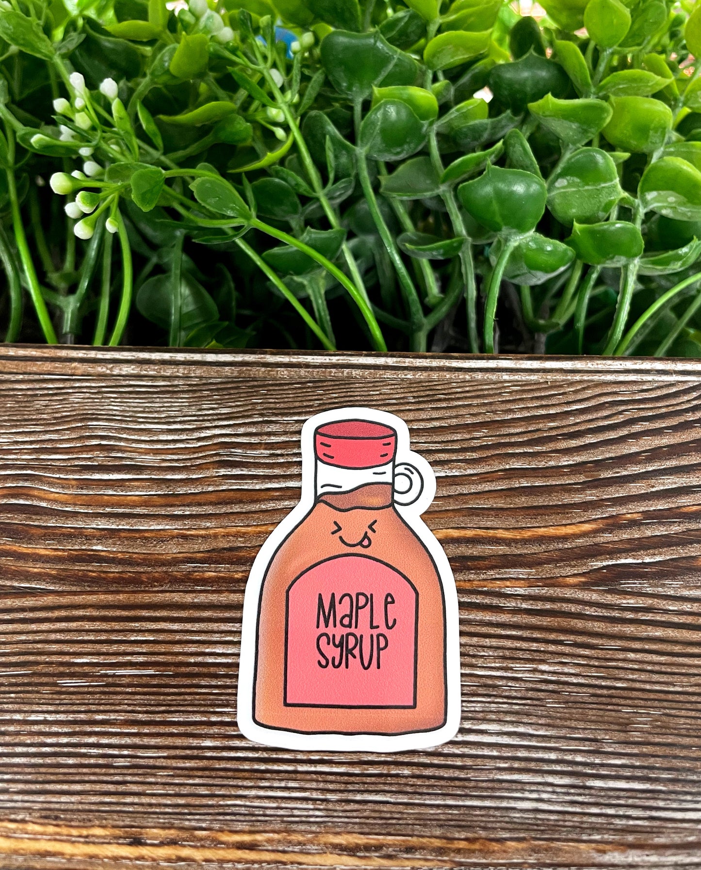Cute Kawaii Maple Syrup Bottle, Die Cut Sticker, Graphic Art Sticker, Vinyl, , Inspire Motivate |Sticker or Magnet