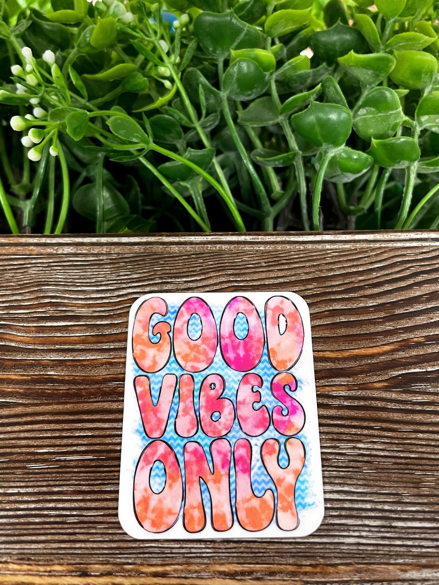 Groovy Good Vibes Only, Die Cut Sticker, Graphic Art Sticker, Vinyl, , Inspire Motivate |Sticker or Magnet