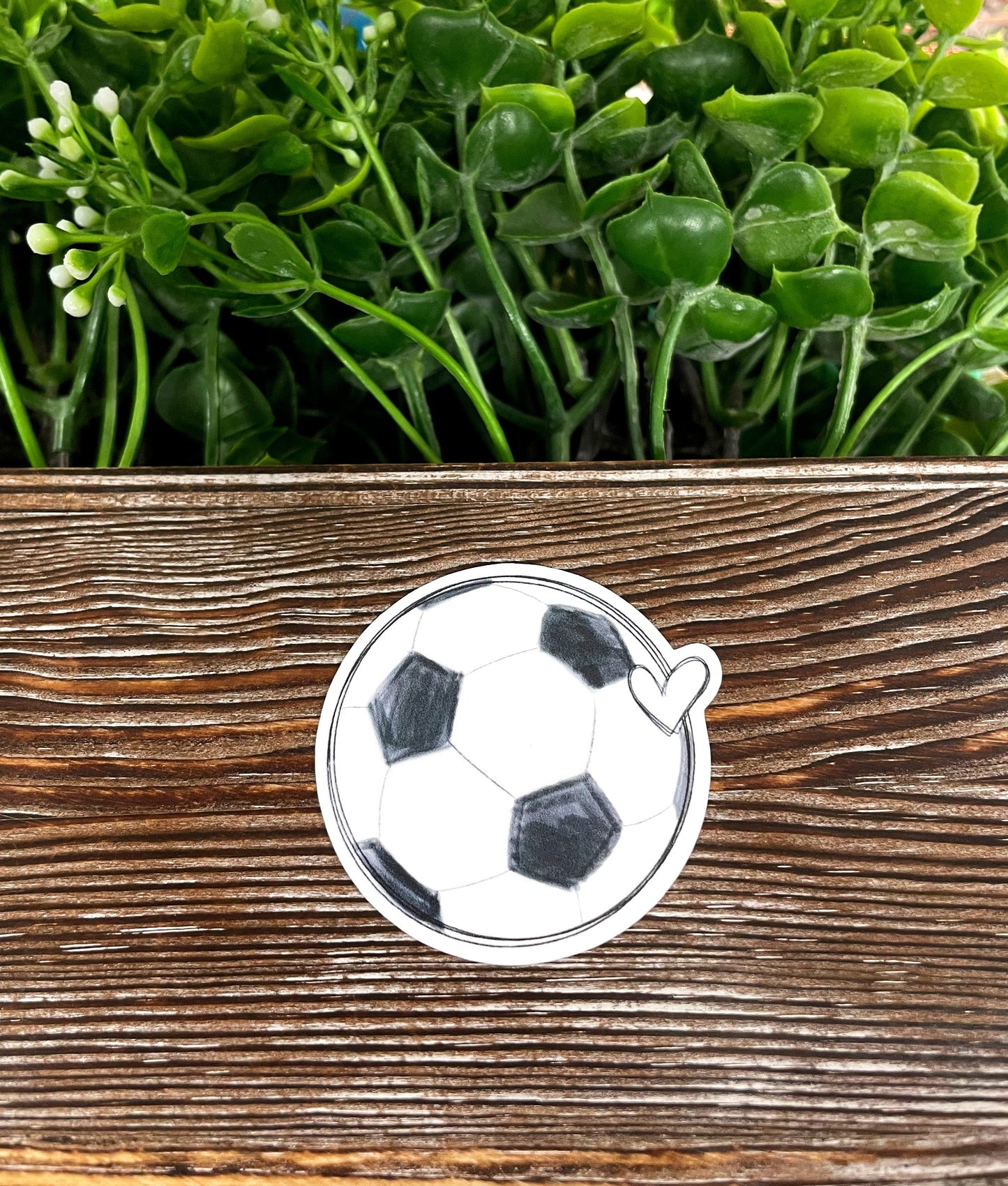 Soccer Ball w/ Heart, Die Cut Sticker, Graphic Art Sticker, Vinyl, , Boho Fun |Sticker or Magnet